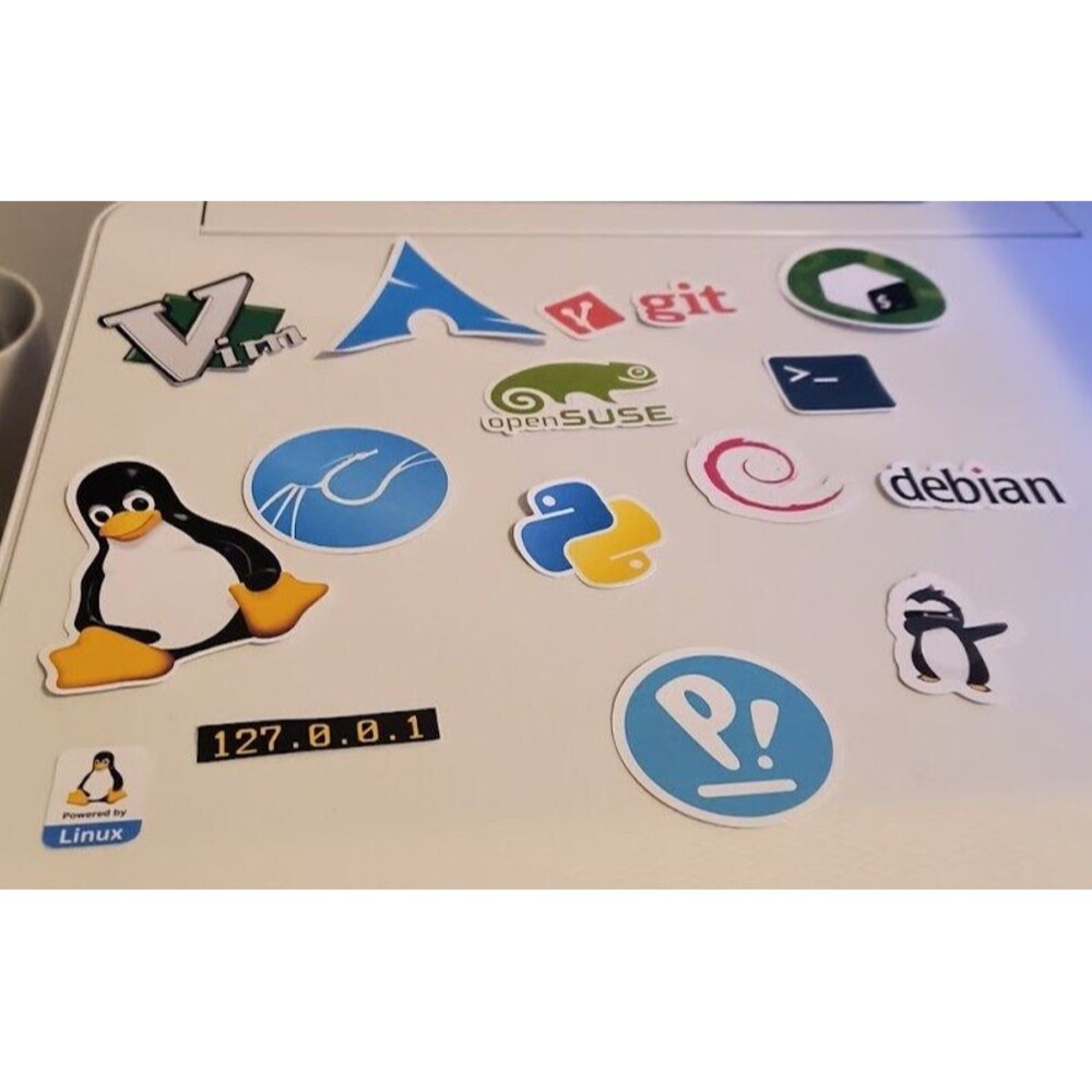 16 Vinyl Cut Programmers Developers Linux Stickers Laptop Bash Vim Python Git - Picture 2 of 2